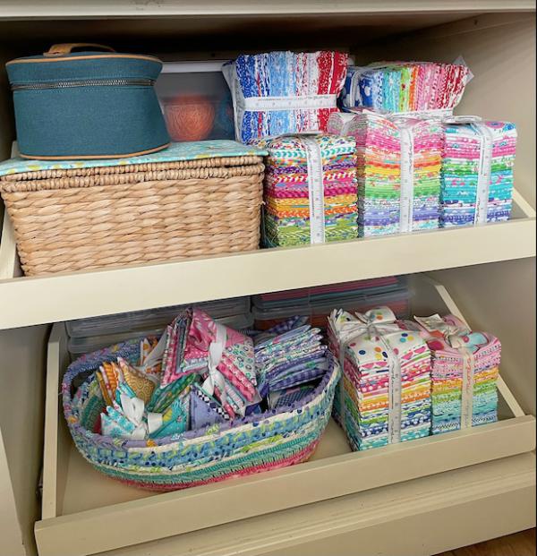 Barb Groves newly tidy shelves